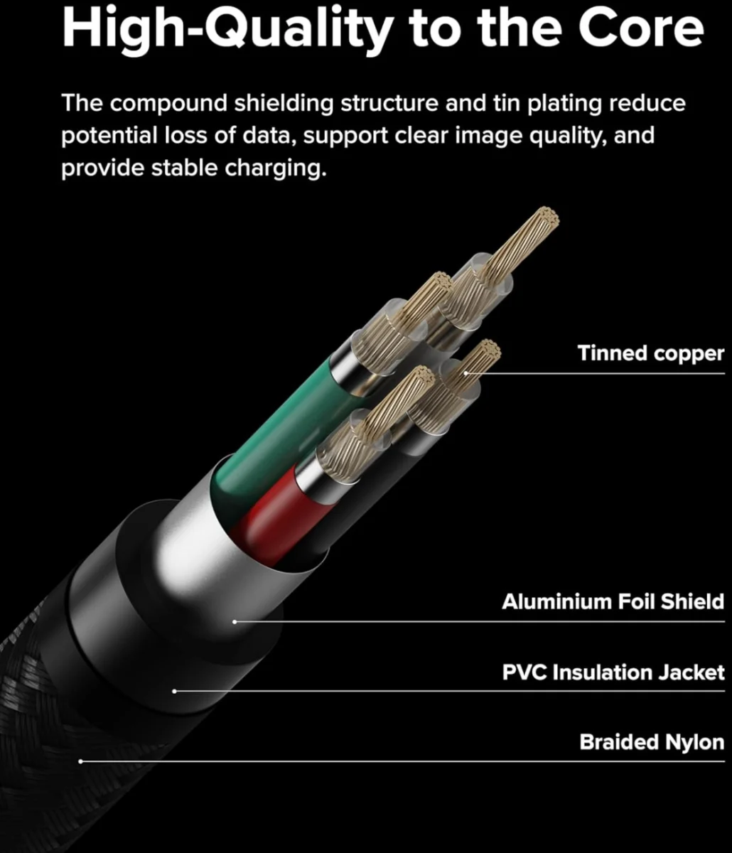 Ringke 3A Fast Charging Basic USB-A naar USB-C Kabel 12W 0.5M Zwart afbeelding 8