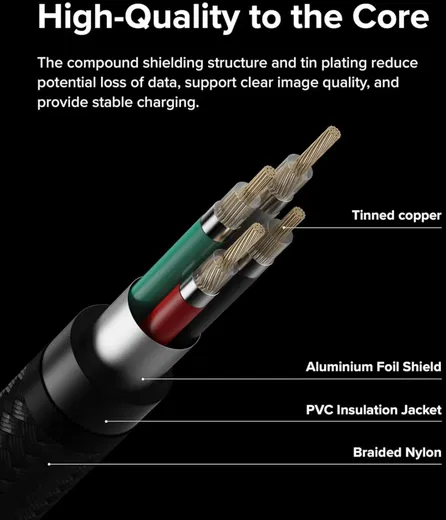 Ringke 3A Fast Charging Basic USB-A naar USB-C Kabel 12W 0.5M Zwart afbeelding 8