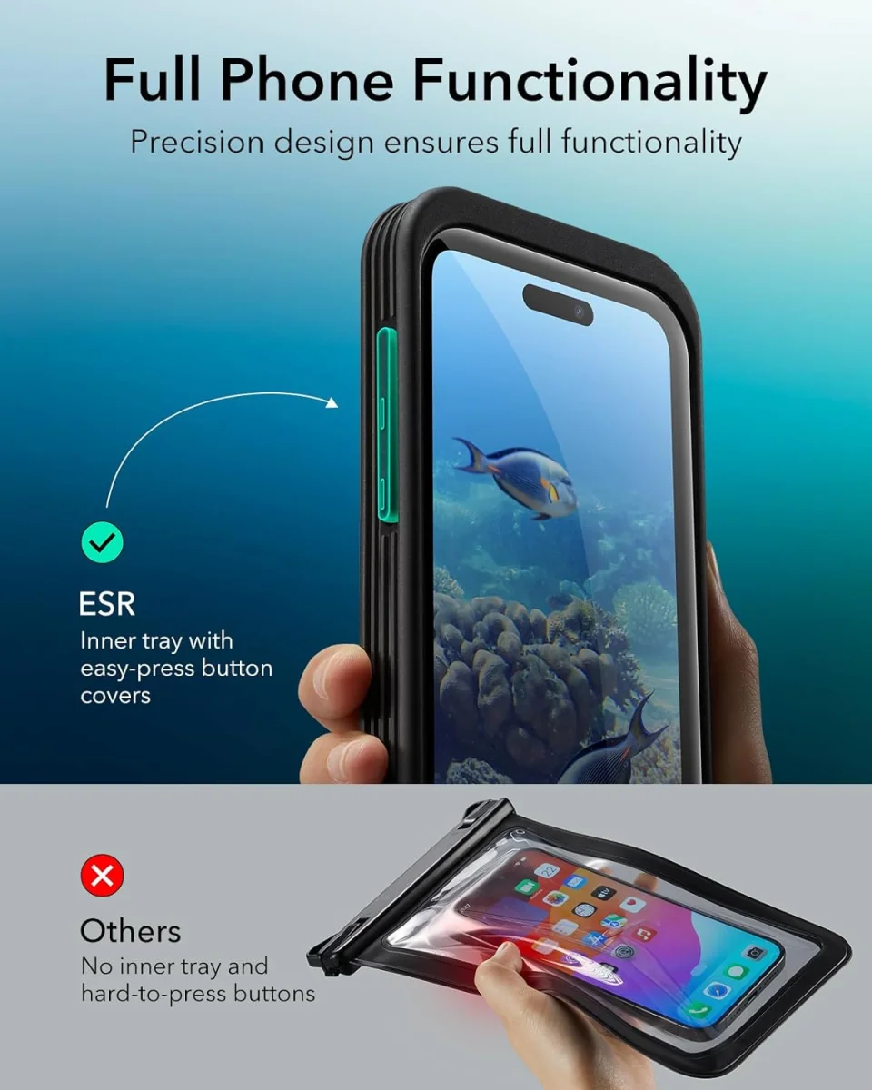 ESR iPhone 14 Pro Max / 15 Pro Max Waterdicht Hoesje IPX8 Waterproof Zwart afbeelding 3