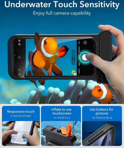 ESR iPhone 14 Pro Max / 15 Pro Max Waterdicht Hoesje IPX8 Waterproof Zwart afbeelding 4