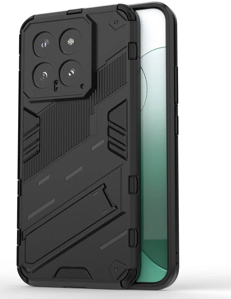 Xiaomi 14 Hoesje Shockproof Kickstand Back Cover Zwart afbeelding 1