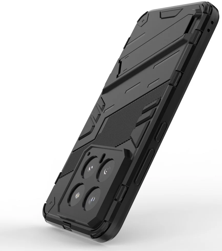 Xiaomi 14 Hoesje Shockproof Kickstand Back Cover Zwart afbeelding 3