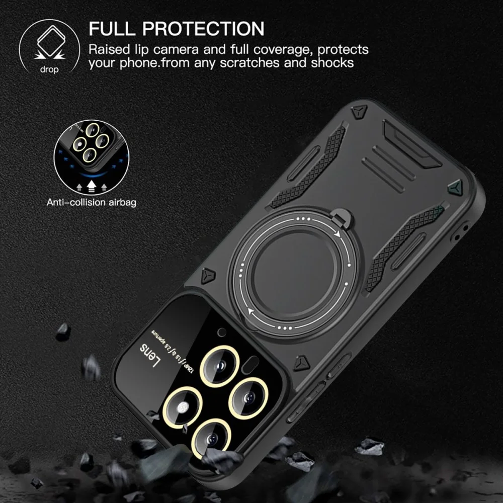 Xiaomi 14 Hoesje met Magnetische Kickstand Ring Blauw afbeelding 7