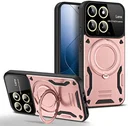 Xiaomi 14 Hoesje met Magnetische Kickstand Ring Roze Goud
