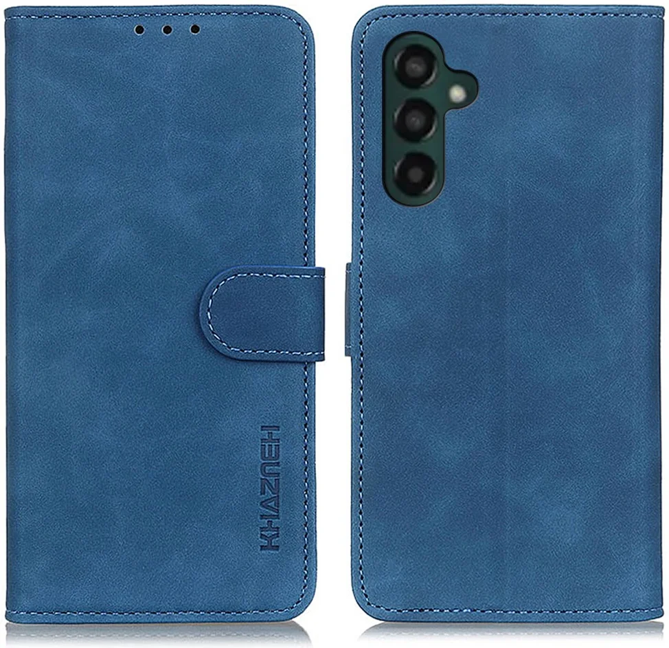 KHAZNEH Samsung Galaxy A55 Hoesje Retro Wallet Book Case Blauw afbeelding 2