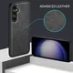 Samsung Galaxy A55 Hoesje met Kunstleer Coating Back Cover Zwart afbeelding 2