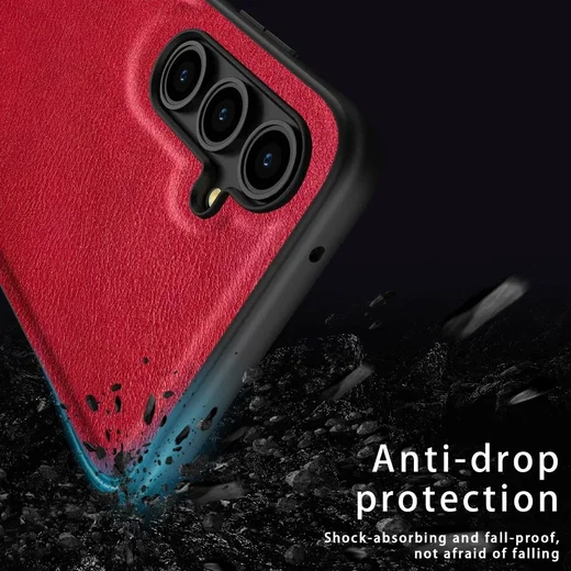 Samsung Galaxy A55 Hoesje met Kunstleer Coating Back Cover Zwart afbeelding 7
