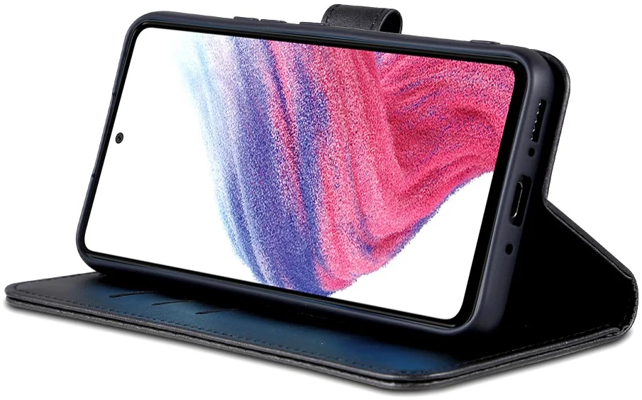 AZNS Samsung Galaxy A55 Hoesje Wallet Book Case Kunstleer Zwart afbeelding 3
