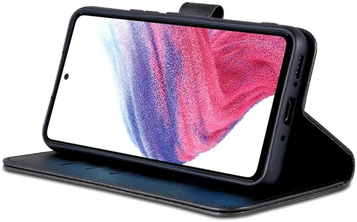 AZNS Samsung Galaxy A55 Hoesje Wallet Book Case Kunstleer Zwart afbeelding 3