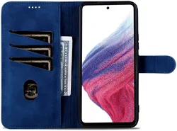 AZNS Samsung Galaxy A55 Hoesje Wallet Book Case Kunstleer Blauw afbeelding