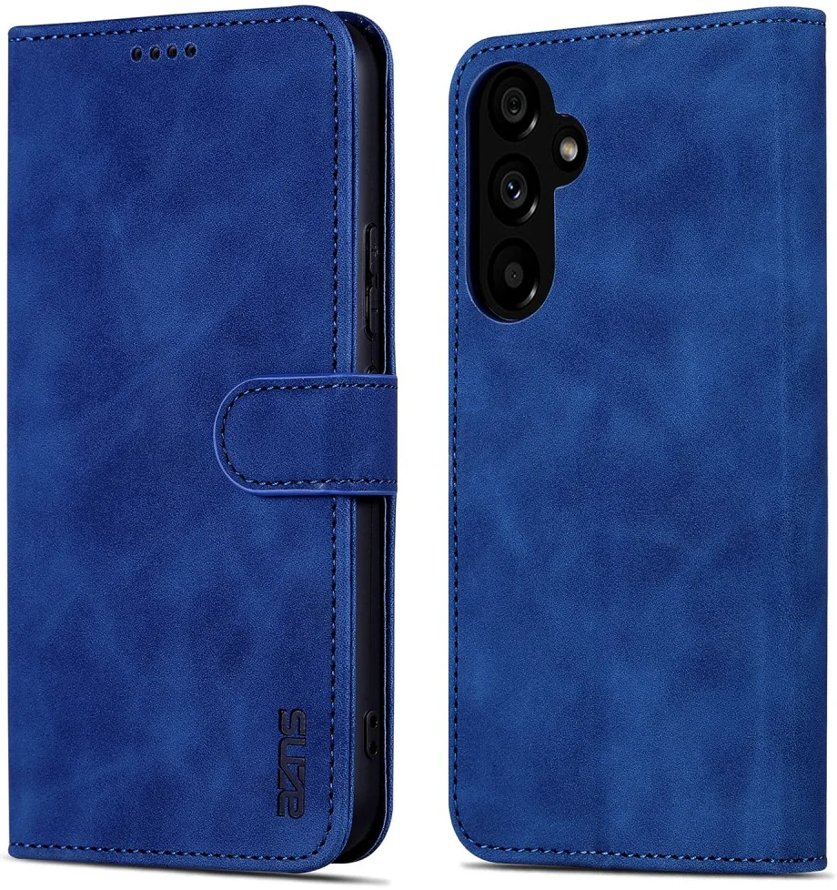 AZNS Samsung Galaxy A55 Hoesje Wallet Book Case Kunstleer Blauw afbeelding 2