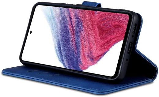 AZNS Samsung Galaxy A55 Hoesje Wallet Book Case Kunstleer Blauw afbeelding 3