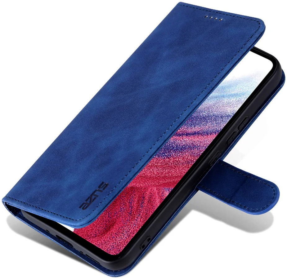 AZNS Samsung Galaxy A55 Hoesje Wallet Book Case Kunstleer Blauw afbeelding 5