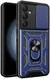 Samsung Galaxy A55 Hoesje met Camera Slider en Kickstand Ring Blauw