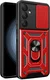 Samsung Galaxy A55 Hoesje met Camera Slider en Kickstand Ring Rood afbeelding 1