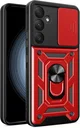 Samsung Galaxy A55 Hoesje met Camera Slider en Kickstand Ring Rood