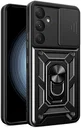Samsung Galaxy A55 Hoesje met Camera Slider en Kickstand Ring Zwart