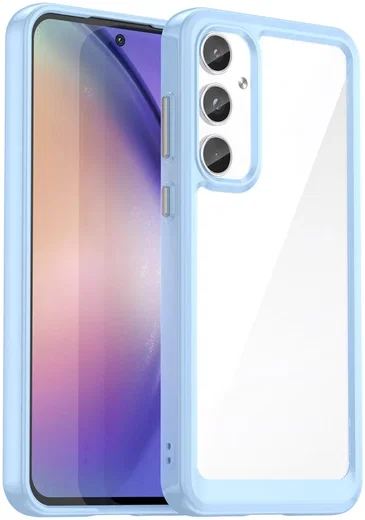 Samsung Galaxy A55 Hoesje Acryl Back Cover Blauw afbeelding 1