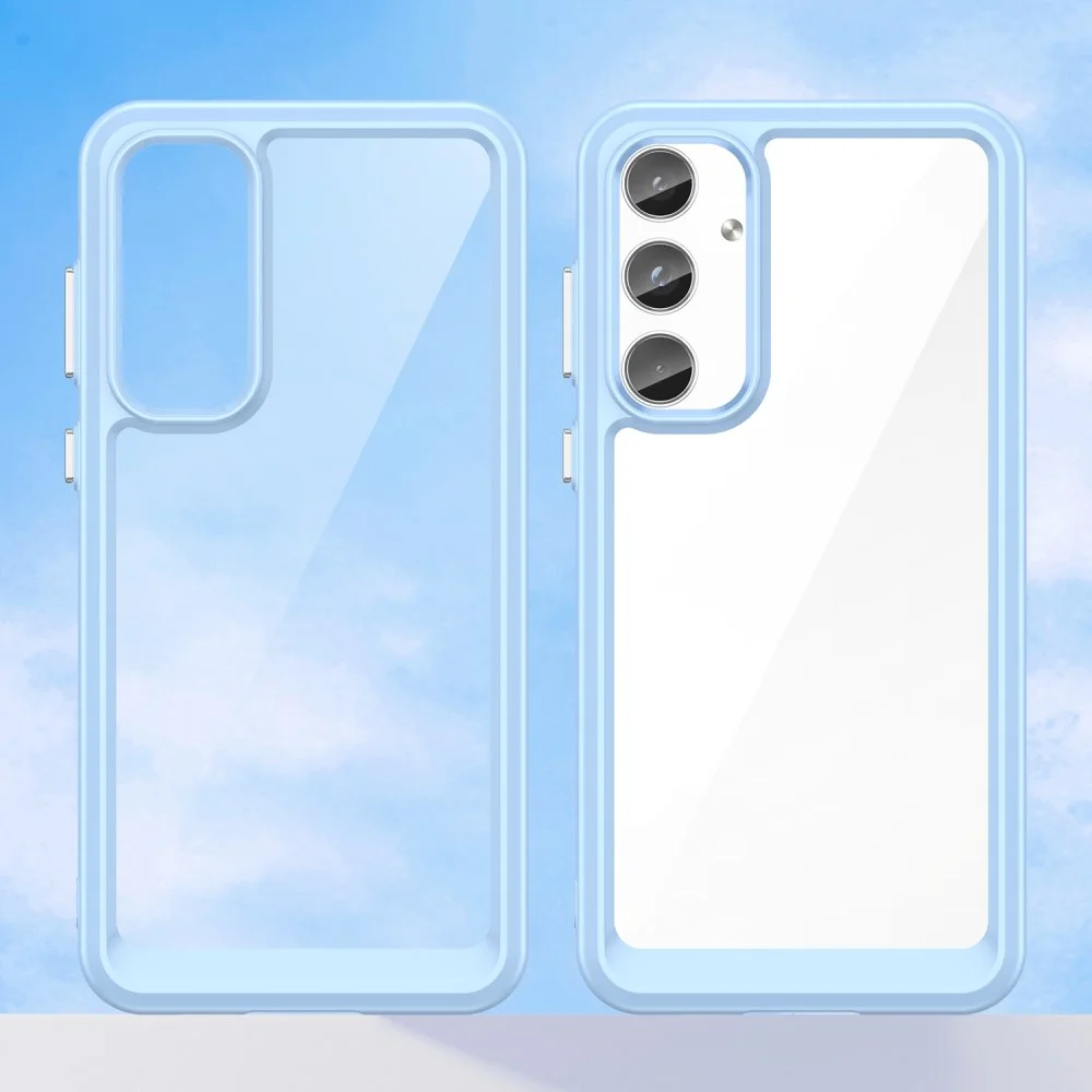 Samsung Galaxy A55 Hoesje Acryl Back Cover Blauw afbeelding 2