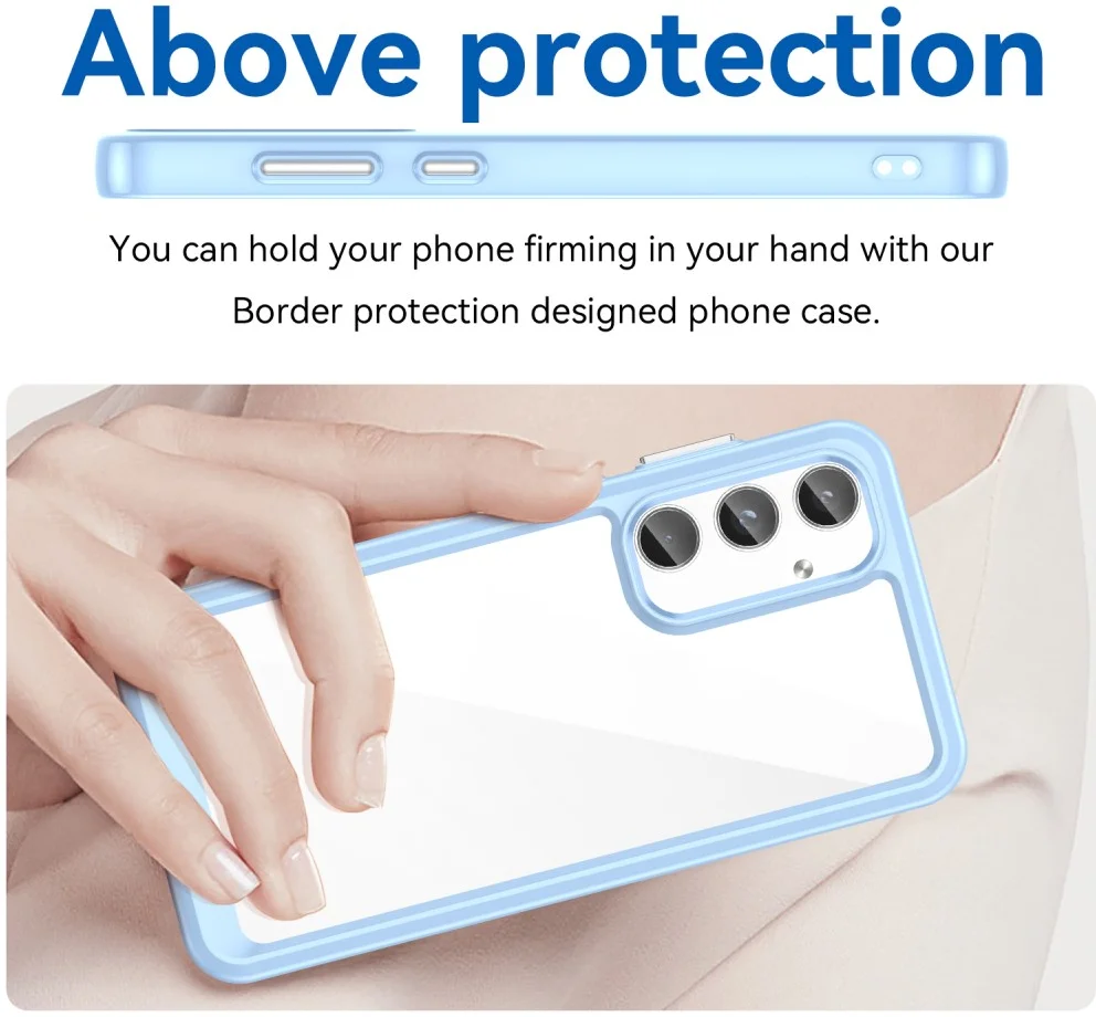 Samsung Galaxy A55 Hoesje Acryl Back Cover Blauw afbeelding 4