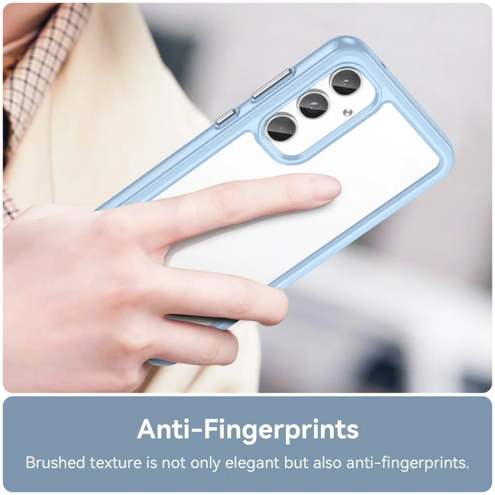 Samsung Galaxy A55 Hoesje Acryl Back Cover Blauw afbeelding 5