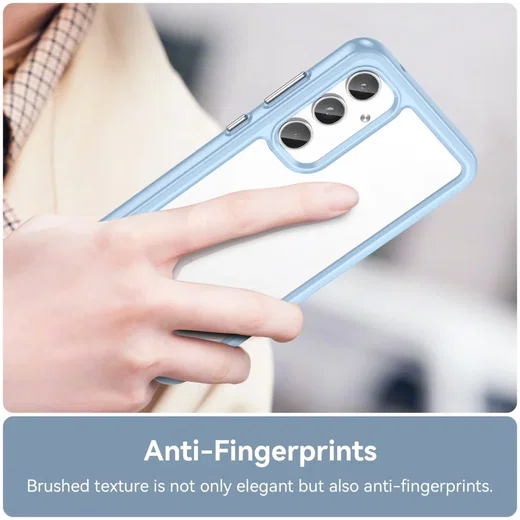 Samsung Galaxy A55 Hoesje Acryl Back Cover Blauw afbeelding 5