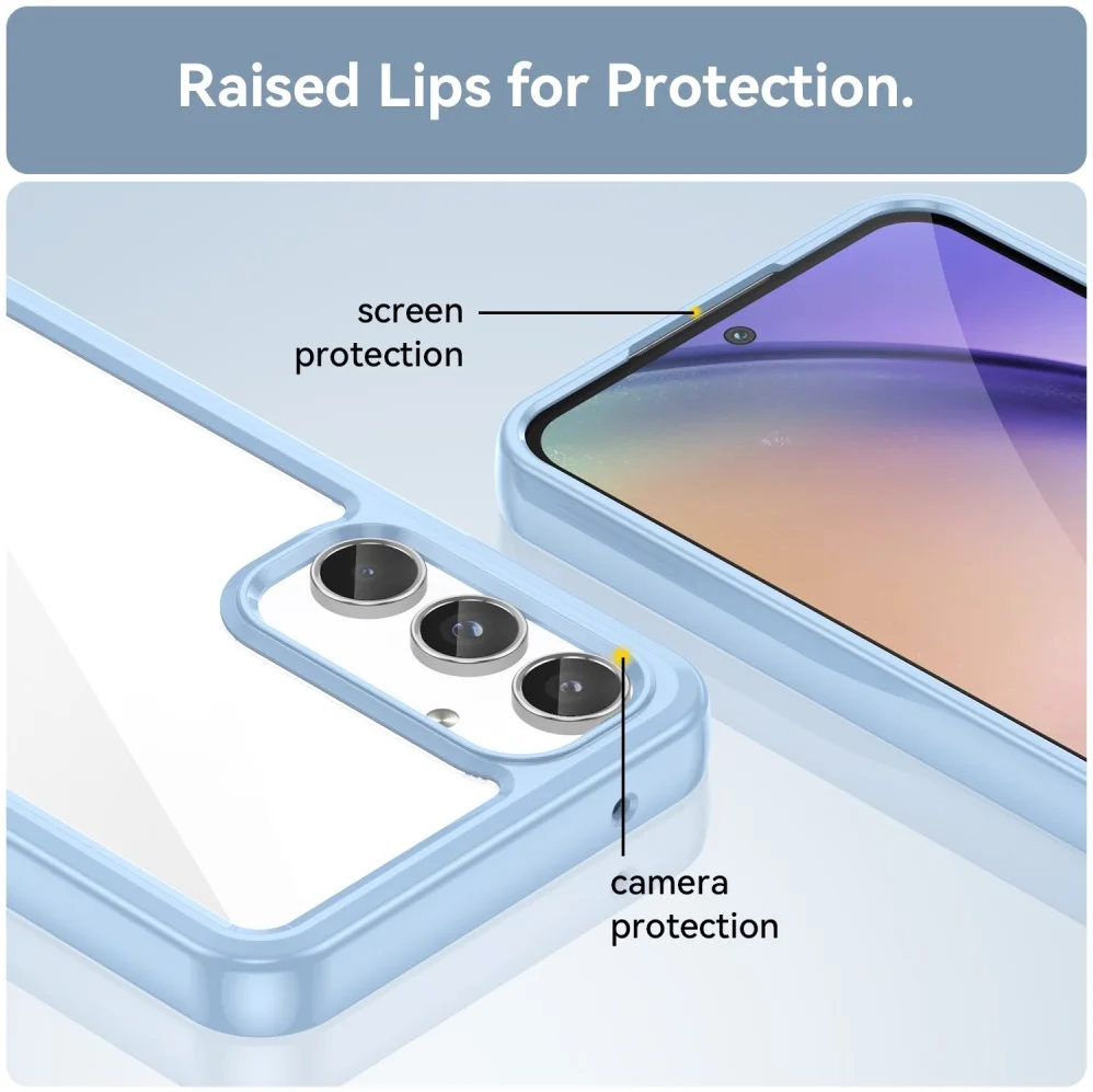 Samsung Galaxy A55 Hoesje Acryl Back Cover Blauw afbeelding 6