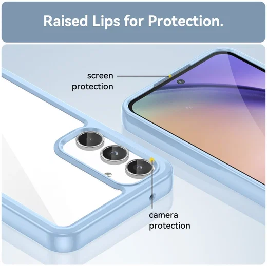 Samsung Galaxy A55 Hoesje Acryl Back Cover Blauw afbeelding 6