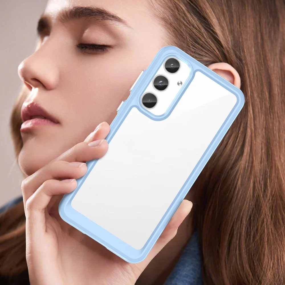 Samsung Galaxy A55 Hoesje Acryl Back Cover Blauw afbeelding 7