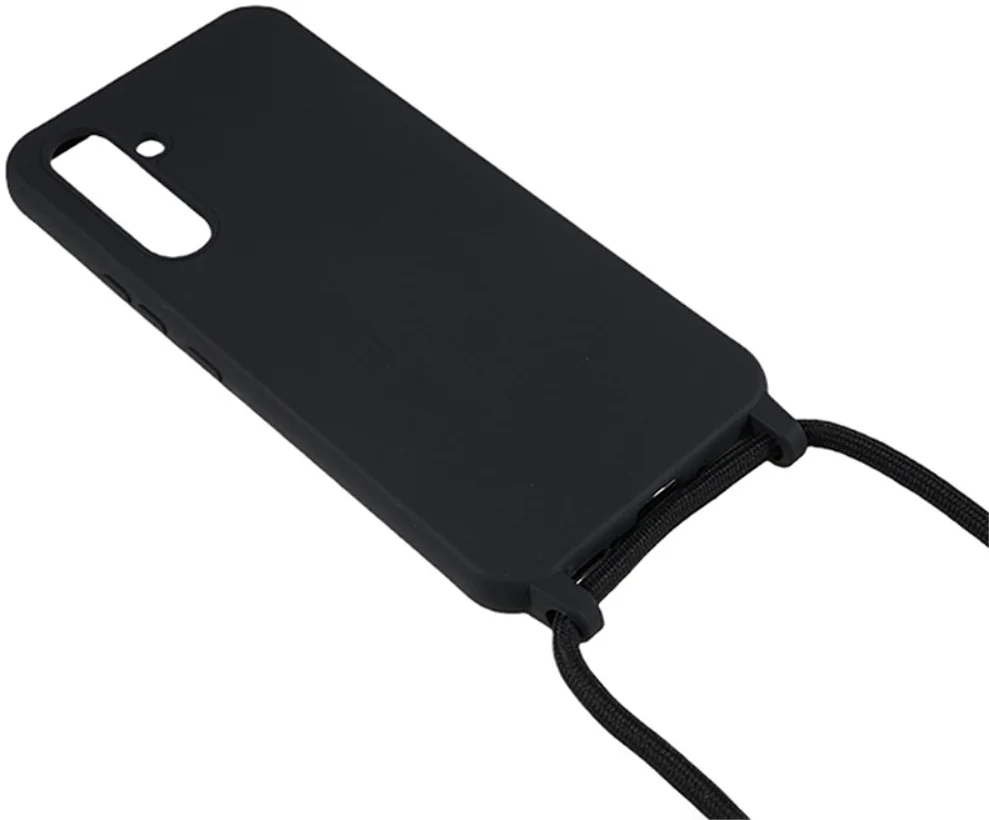 Samsung Galaxy A55 Hoesje Flexibel TPU met Koord Back Cover Zwart afbeelding 3
