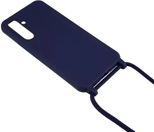 Samsung Galaxy A55 Hoesje Flexibel TPU met Koord Back Cover Blauw afbeelding 3
