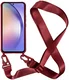 Samsung Galaxy A55 Hoesje TPU Back Cover + Telefoon Koord Rood afbeelding 2