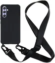 Samsung Galaxy A55 Hoesje TPU Back Cover + Telefoon Koord Zwart