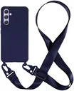 Samsung Galaxy A55 Hoesje TPU Back Cover + Telefoon Koord Blauw