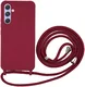 Samsung Galaxy A55 Hoesje Flexibel TPU met Koord Back Cover Rood afbeelding 1