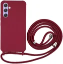 Samsung Galaxy A55 Hoesje Flexibel TPU met Koord Back Cover Rood