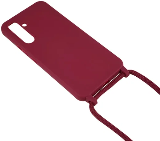 Samsung Galaxy A55 Hoesje Flexibel TPU met Koord Back Cover Rood afbeelding 3