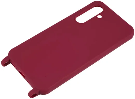 Samsung Galaxy A55 Hoesje Flexibel TPU met Koord Back Cover Rood afbeelding 5