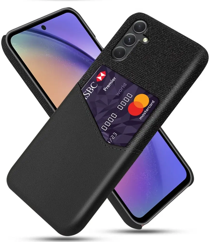 Samsung Galaxy A55 Hoesje met Kaarthouder Back Cover Zwart afbeelding 1