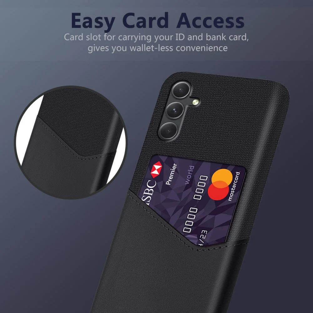 Samsung Galaxy A55 Hoesje met Kaarthouder Back Cover Zwart afbeelding 4