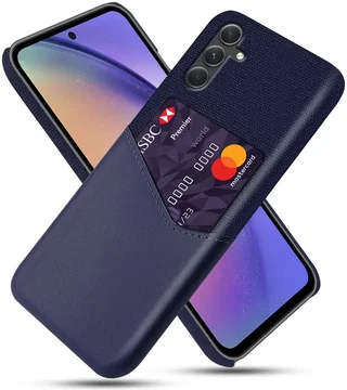 Samsung Galaxy A55 Hoesje met Kaarthouder Back Cover Blauw