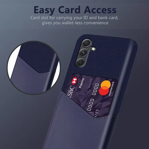 Samsung Galaxy A55 Hoesje met Kaarthouder Back Cover Blauw afbeelding 4