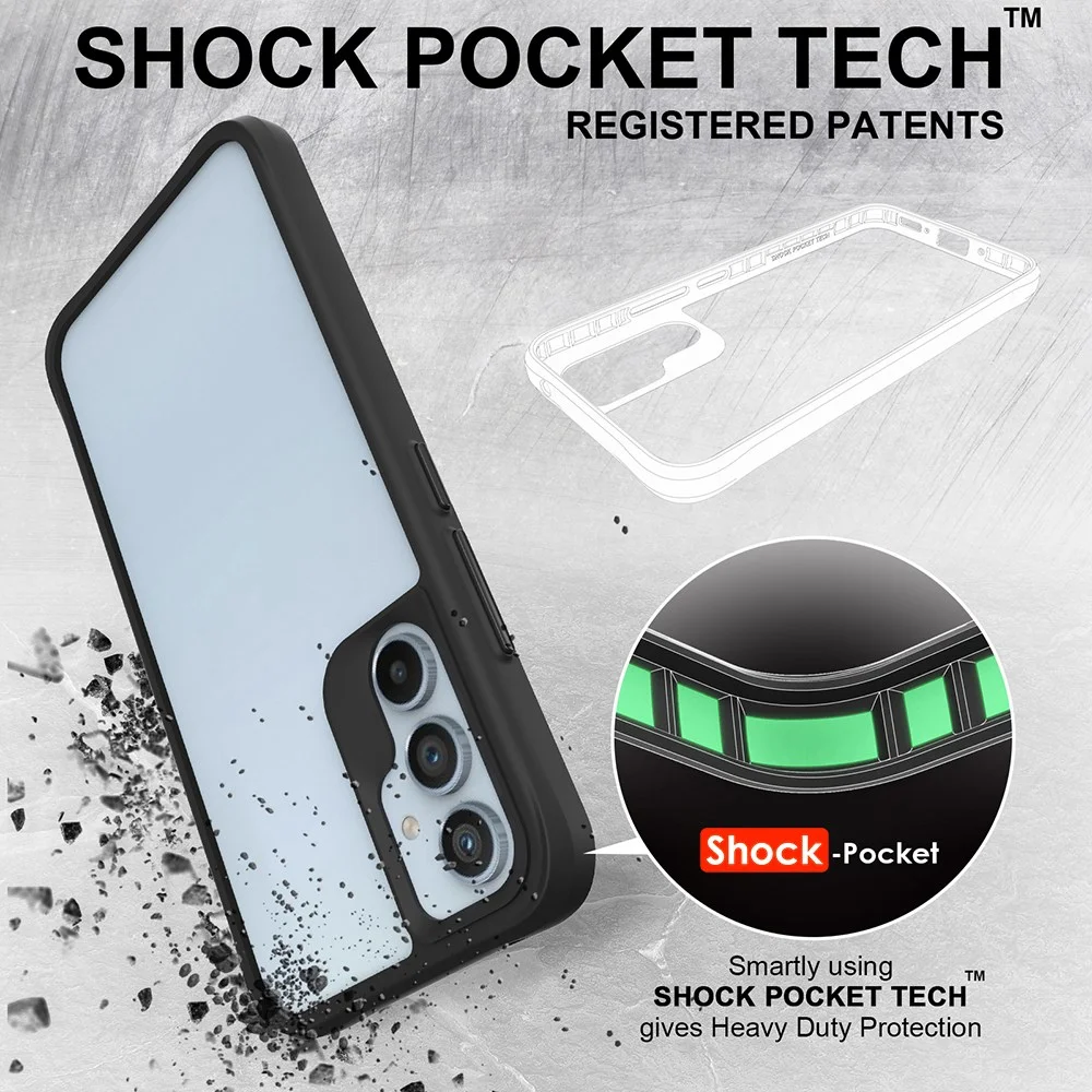 Samsung Galaxy A55 Hoesje Armor Back Cover Zwart afbeelding 3