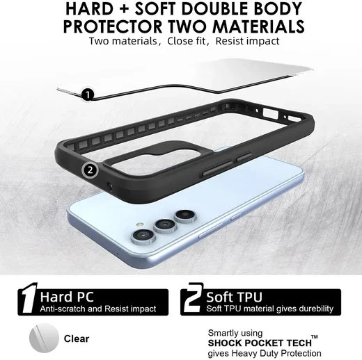Samsung Galaxy A55 Hoesje Armor Back Cover Zwart afbeelding 6