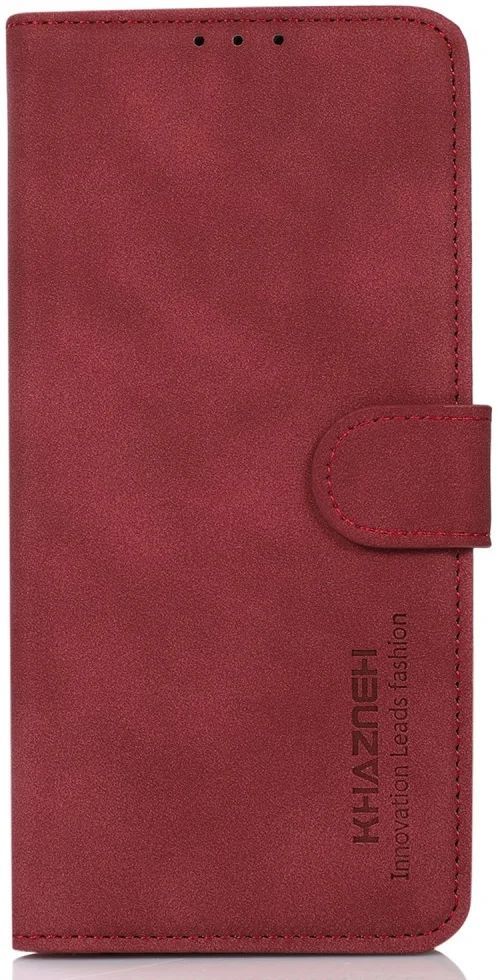 KHAZNEH Motorola Moto G04 / G24 Hoesje Retro Wallet Book Case Rood afbeelding 6