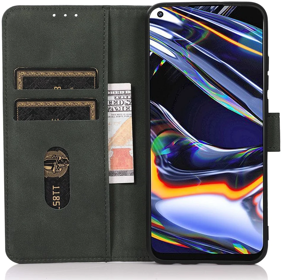 KHAZNEH Motorola Moto G04 / G24 Hoesje Retro Wallet Book Case Groen afbeelding 1