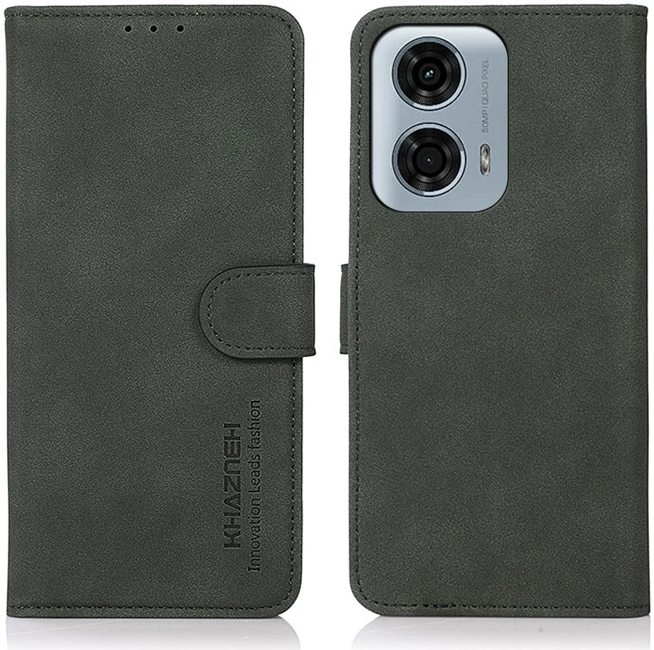 KHAZNEH Motorola Moto G04 / G24 Hoesje Retro Wallet Book Case Groen afbeelding 2