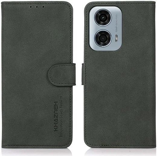 KHAZNEH Motorola Moto G04 / G24 Hoesje Retro Wallet Book Case Groen afbeelding 2