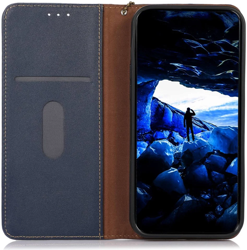 KHAZNEH Xiaomi 14 Ultra Hoesje RFID Book Case Leer Blauw afbeelding 2