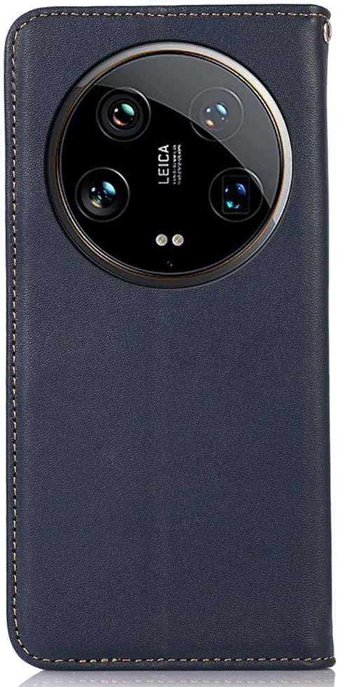KHAZNEH Xiaomi 14 Ultra Hoesje RFID Book Case Leer Blauw afbeelding 7